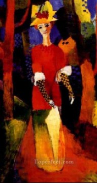 Mujer en un parque expresionista Pinturas al óleo